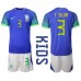 Maillot de foot Brésil Thiago Silva #3 Extérieur vêtements enfant Monde 2022 Manches Courtes (+ pantalon court)